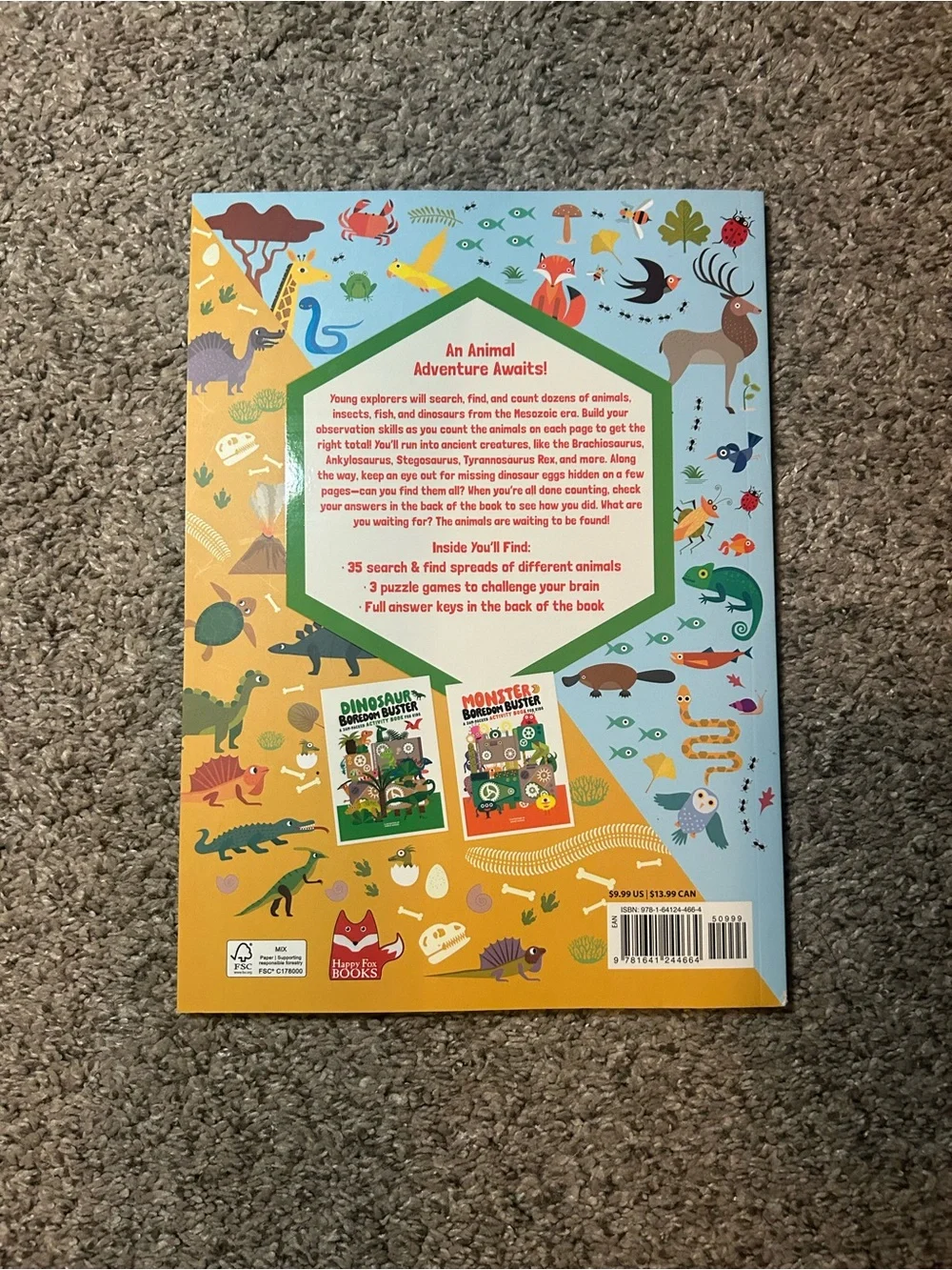 Search, Find & Count: Animals & Dinosaurs - Colorful Kids Activity Book